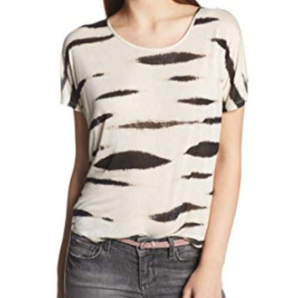 Kensie Semi Sheer Ivory Animal Print Top - Picture 7 of 8
